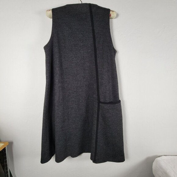 Oska Women's Sleeveless Houndstooth Pattern Round Neck Casual Mini Dress Black 2 - Picture 2 of 9